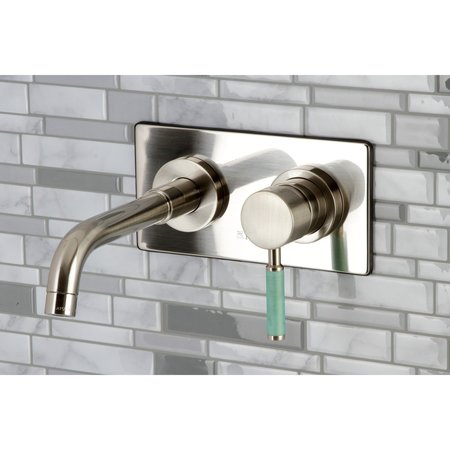 Kingston Brass KS8118DKL Kaiser Single-Handle Wall Mount Bathroom Faucet, Brushed Nkl KS8118DKL